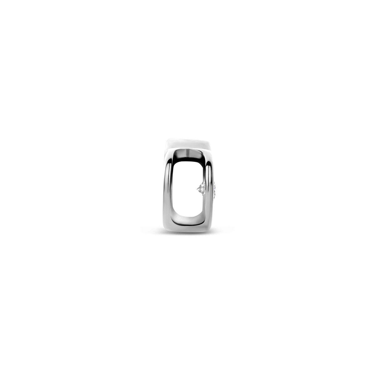 Hanger hart zirkonia 5 mm zilver