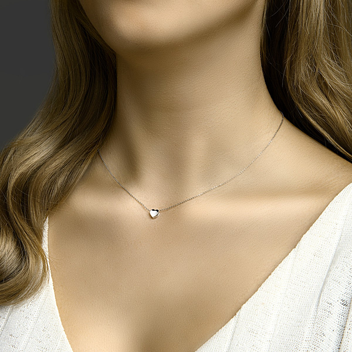 Fantasy Collection Collier hart 41 + 4 cm zilver