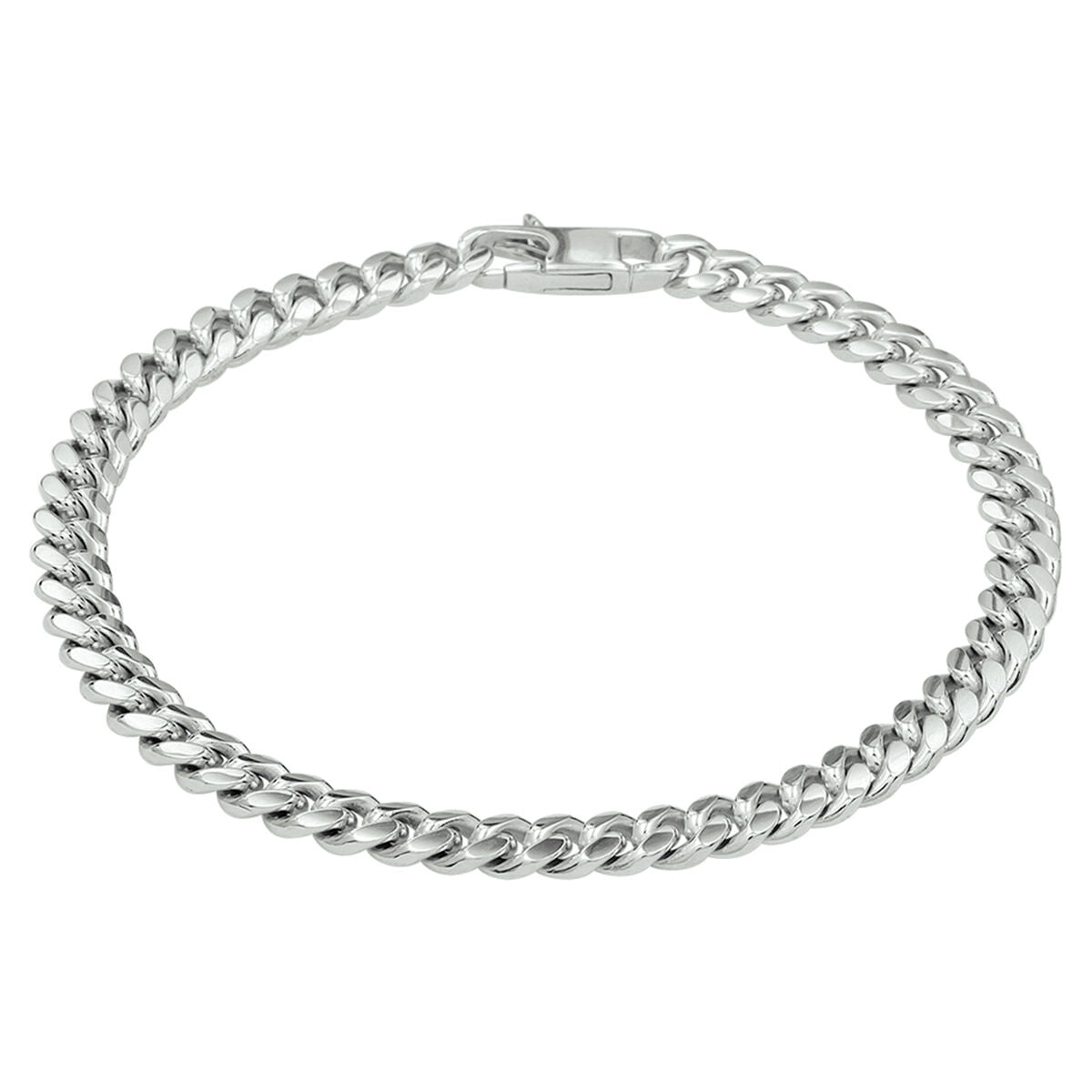 Fantasy Collection Armband gourmette 6 zijdes geslepen 4,8 mm 19 cm zilver