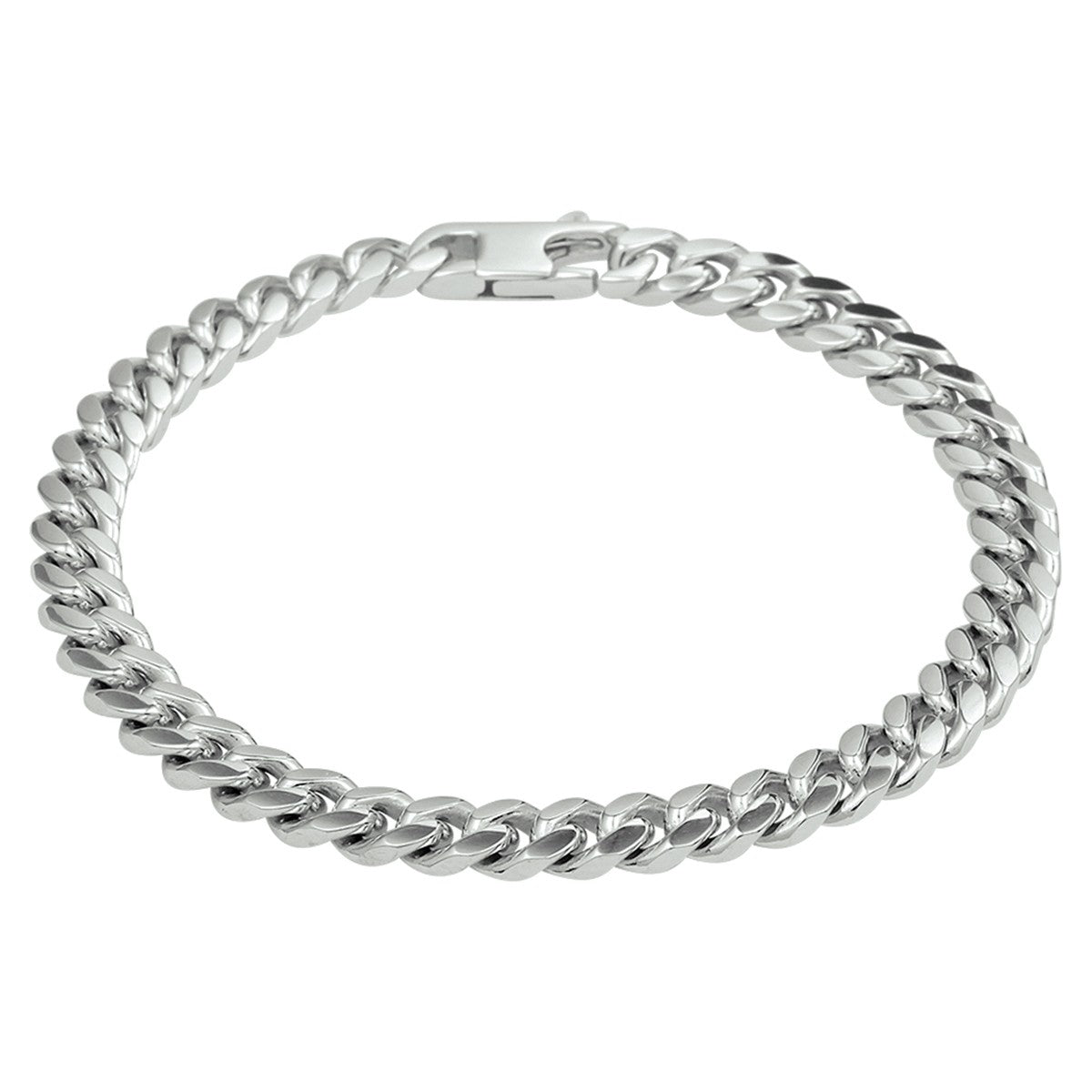Fantasy Collection Armband gourmette 6 zijdes geslepen 5,6 mm 19 cm zilver