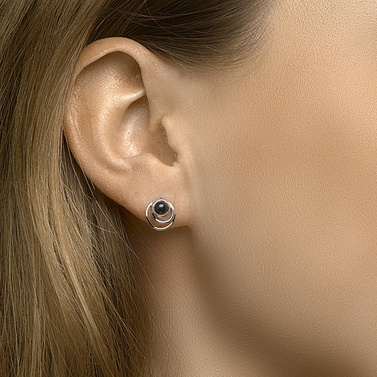 Fantasy Collection Oorbellen onyx zilver