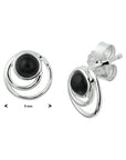 Zilver Gerhodineerd Oorknoppen Onyx 1332520 - PansiteNederland.nl
