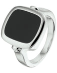 Gerhodineerd Zilver Zegelring Massief Onyx 1332574 - PansiteNederland.nl