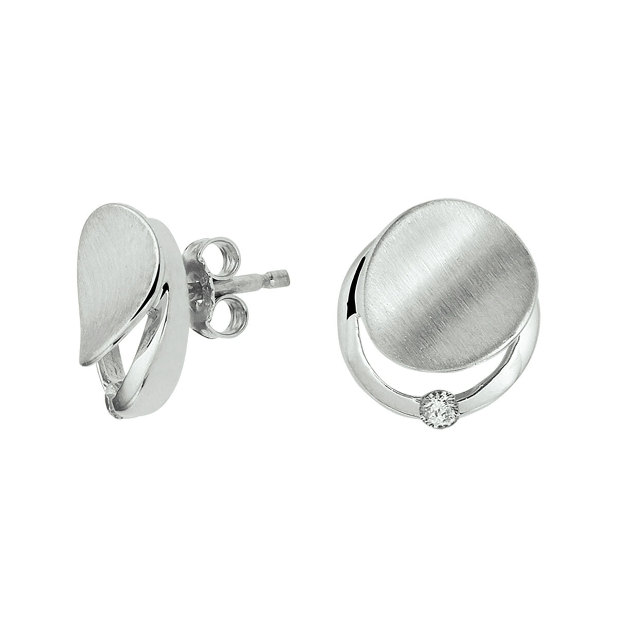 Fantasy Collection Oorbellen zirkonia poli/mat 12 mm zilver - PSN1332656
