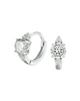Zilver Gerhodineerd Klapoorringen Zirkonia 1332702 - PansiteNederland.nl