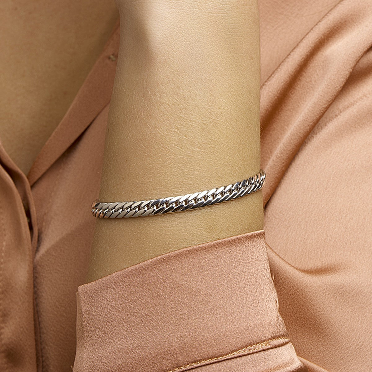 Fantasy Collection Armband gourmette 6,0 mm 19 cm zilver
