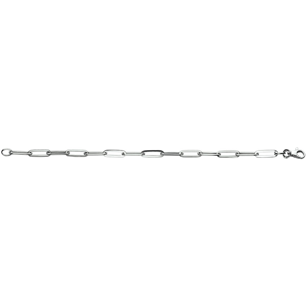 Fantasy Collection Armband paperclip vierkante buis 5,0 mm 19 cm zilver