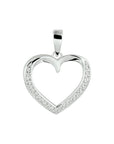 zilver gerhodineerd hanger hart zirkonia 1332746 - PansiteNederland.nl