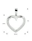 zilver gerhodineerd hanger hart zirkonia 1332746 - PansiteNederland.nl