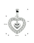 zilver gerhodineerd hanger hart zirkonia 1332748 - PansiteNederland.nl