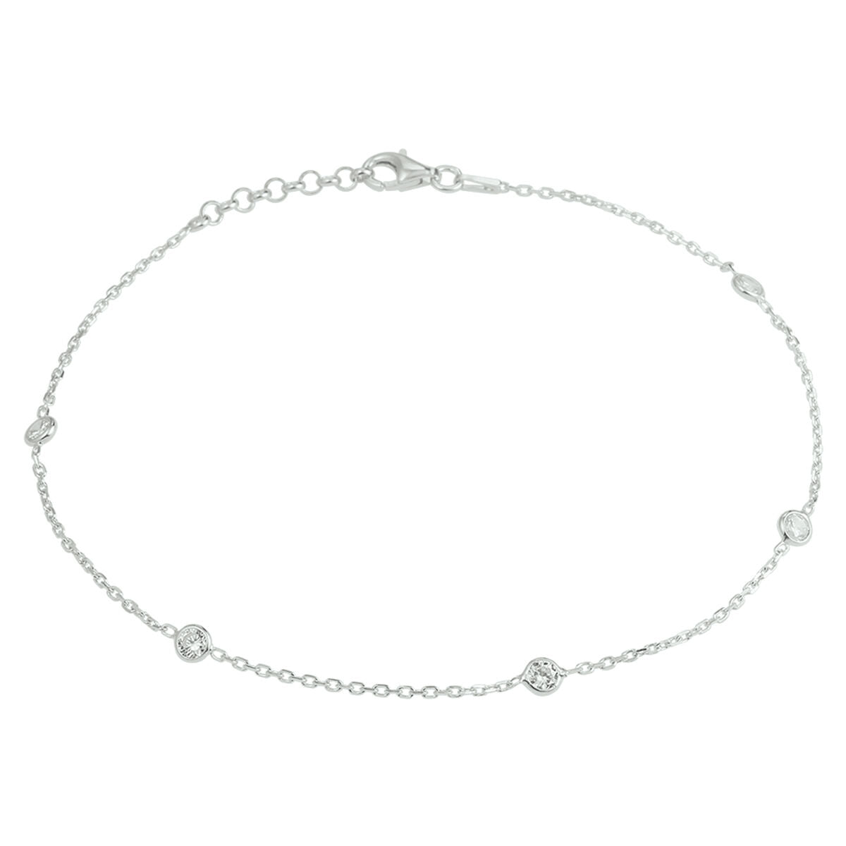 Fantasy Collection Enkelbandje zirkonia 24 + 2 cm zilver