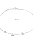 Zilver gerhodineerd enkelbandje zirkonia 24 + 2 cm 1332780 - PansiteNederland.nl