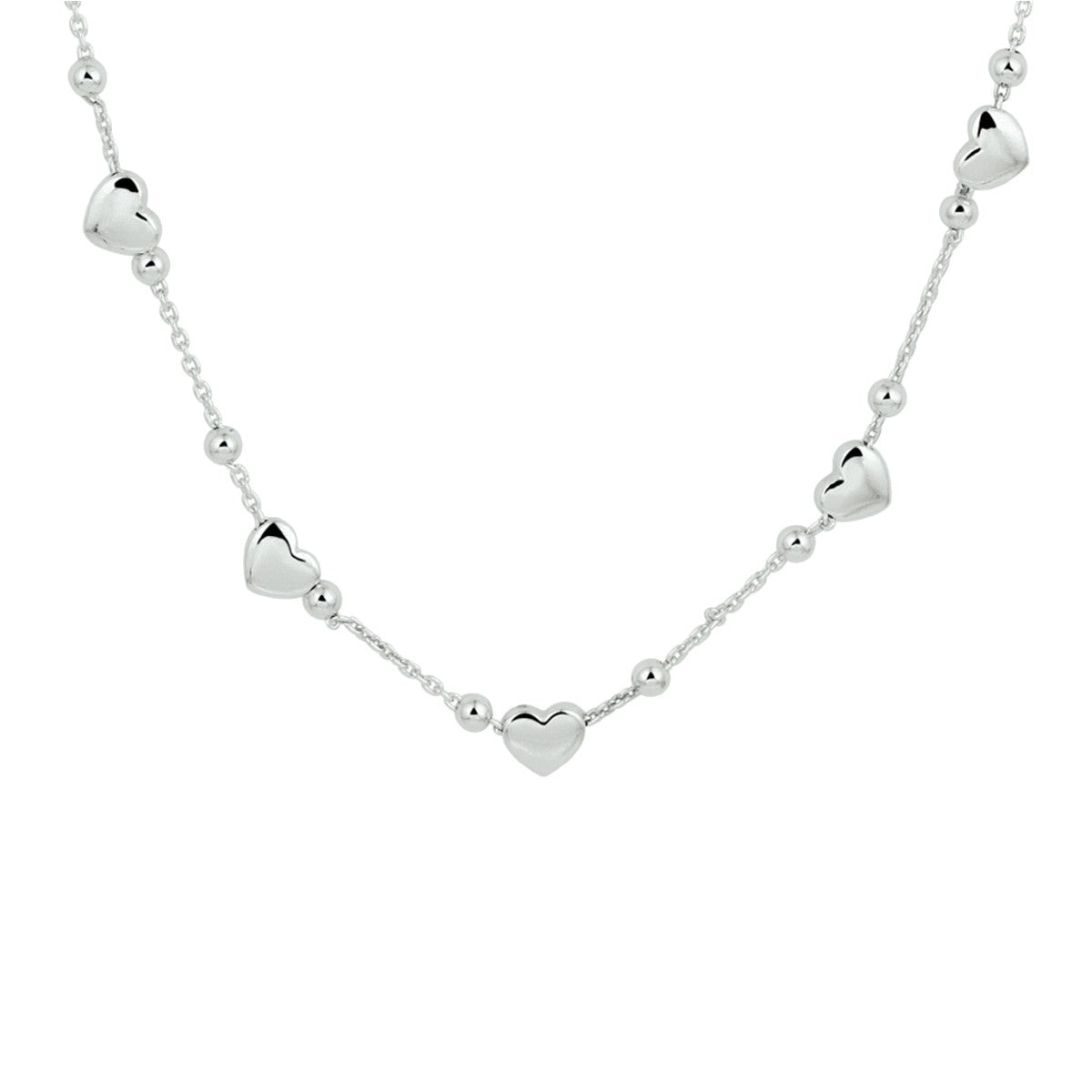 Fantasy Collection Collier hartjes 36 + 3 cm zilver