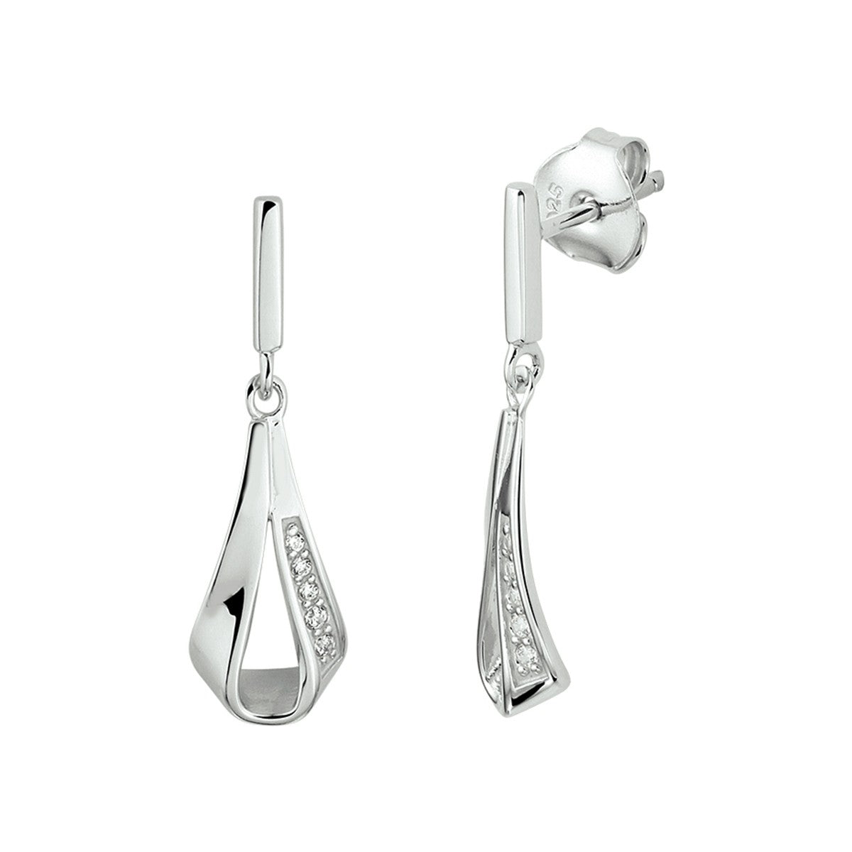 Fantasy Collection Hangende oorbellen zirkonia zilver