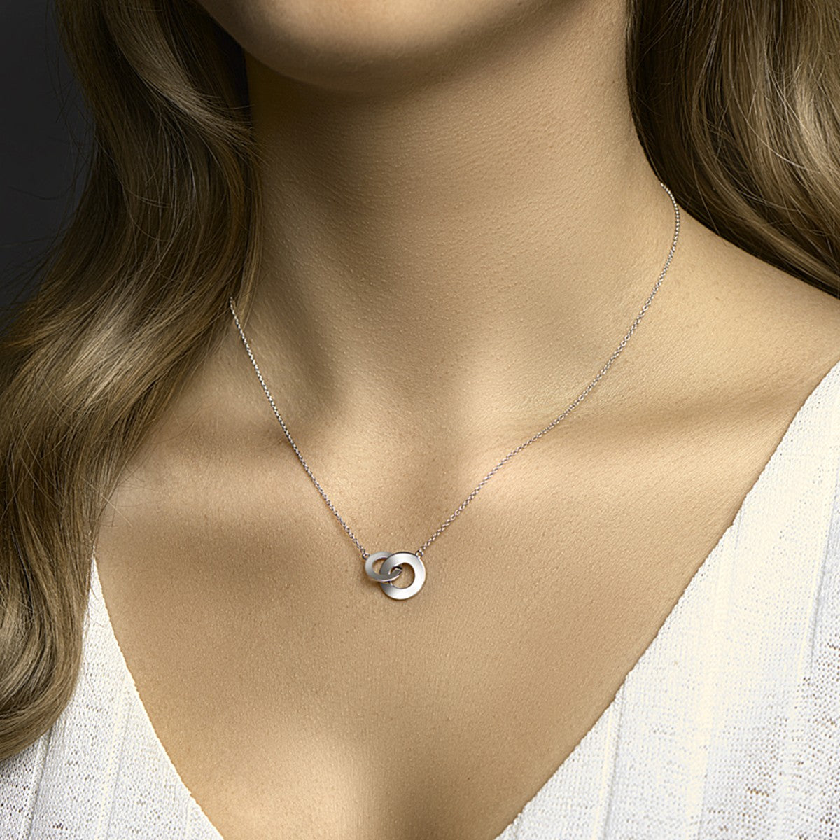 Fantasy Collection Collier rondje poli/mat 42 - 45 cm zilver
