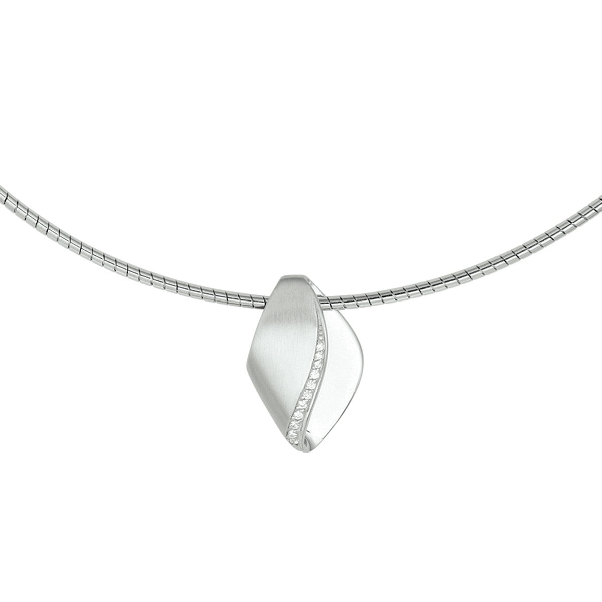 Fantasy Collection Collier zirkonia poli/mat 42 + 3 cm zilver