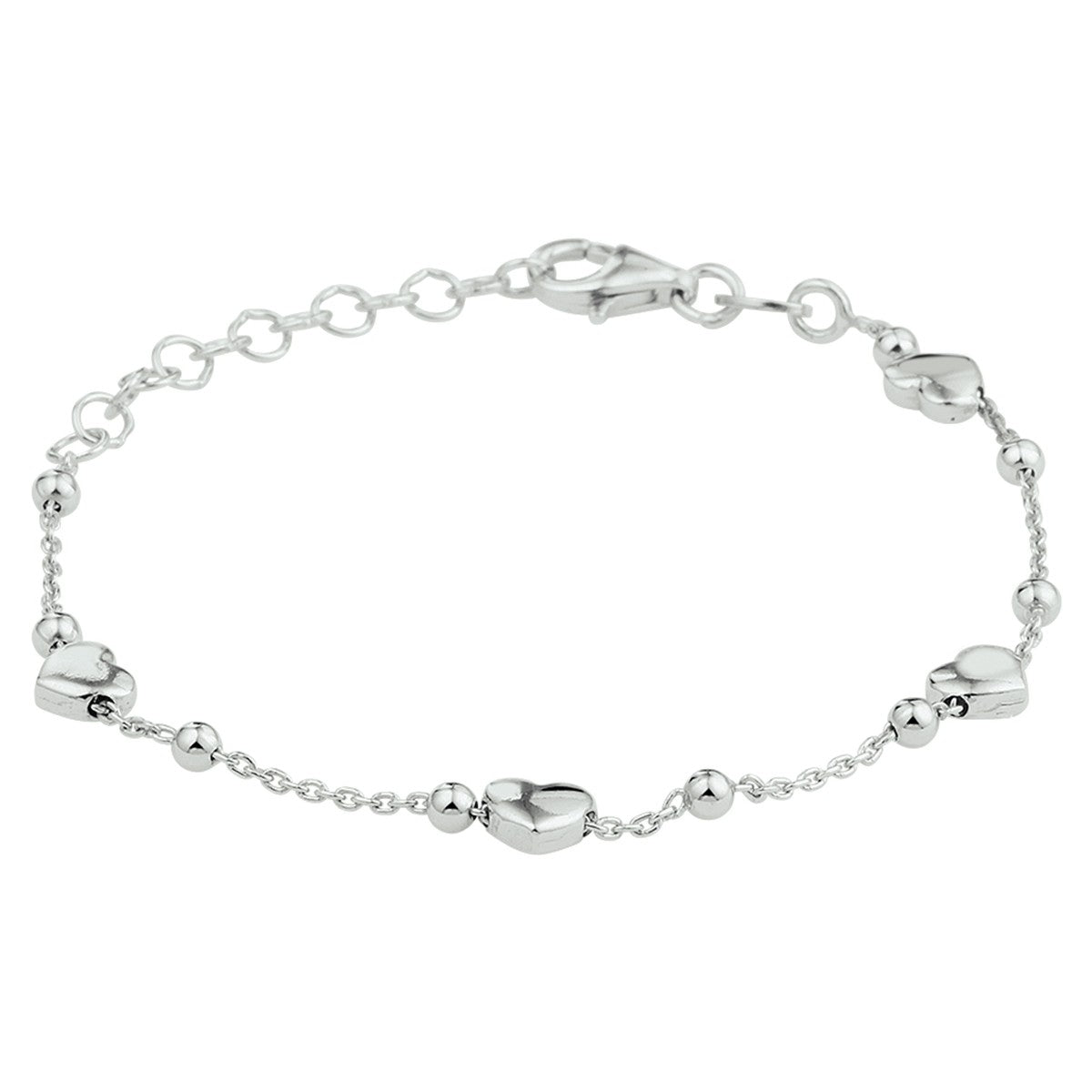 Fantasy Collection Armband hartjes 13 + 3 cm zilver