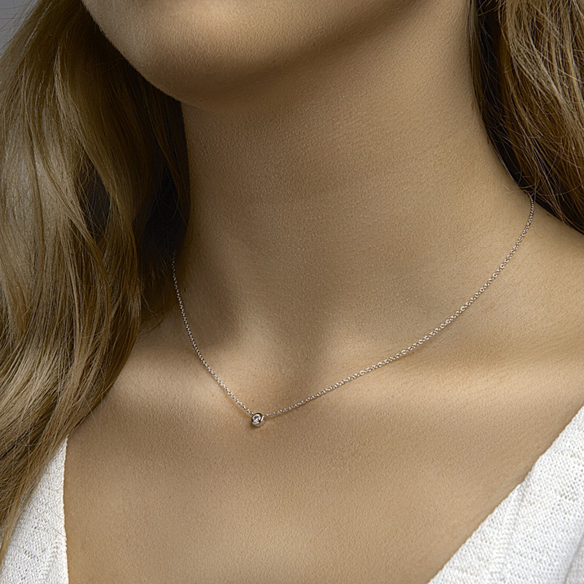 Fantasy Collection Collier zirkonia 40 - 42 - 44 cm zilver