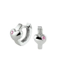 Zilver Gerhodineerd Klapoorringen Hart Roze Zirkonia 1332879 - PansiteNederland.nl