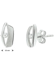 Zilver Gerhodineerd Oorknoppen Zirkonia Poli/Mat 1332880 - PansiteNederland.nl