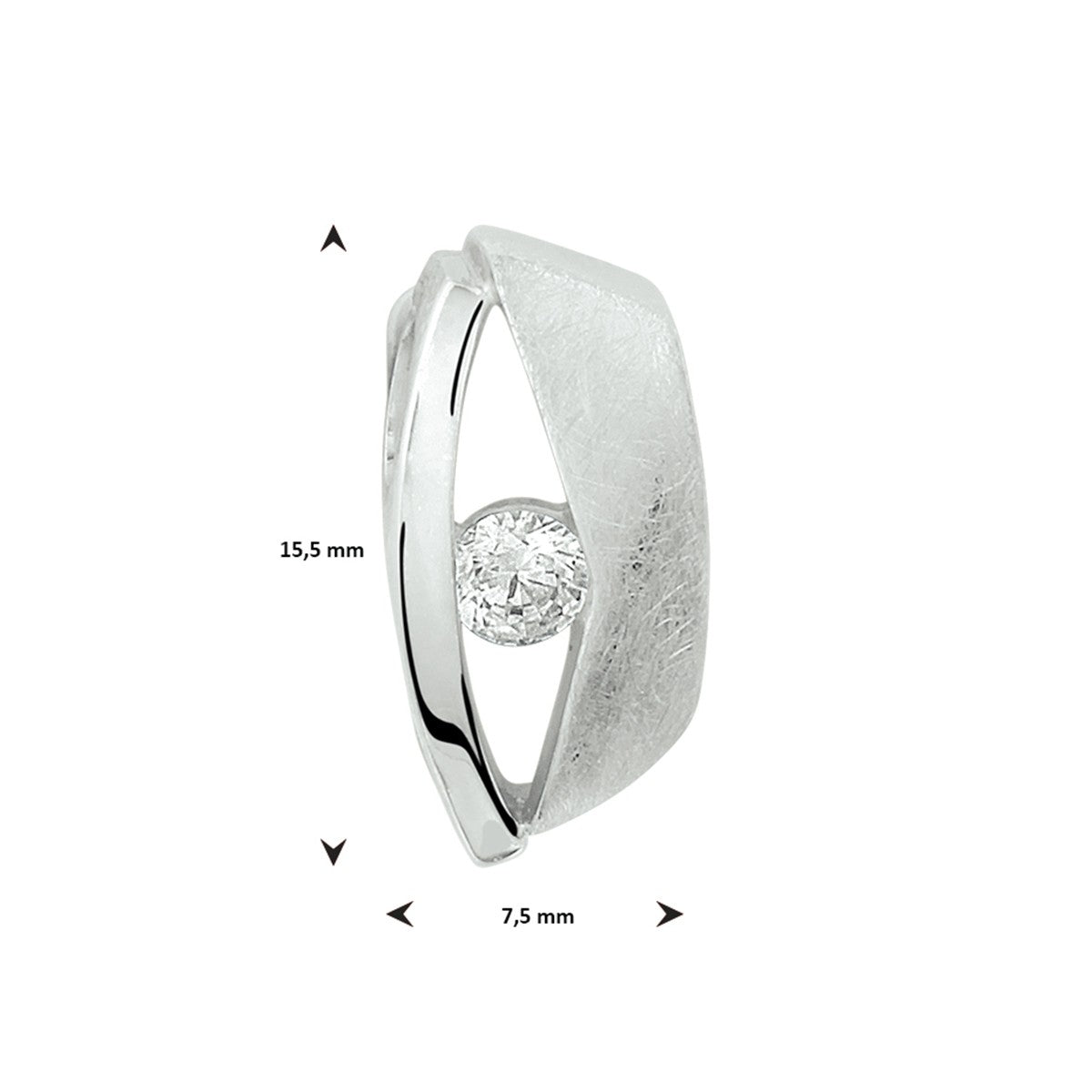 Fantasy Collection Hanger zirkonia poli/mat zilver