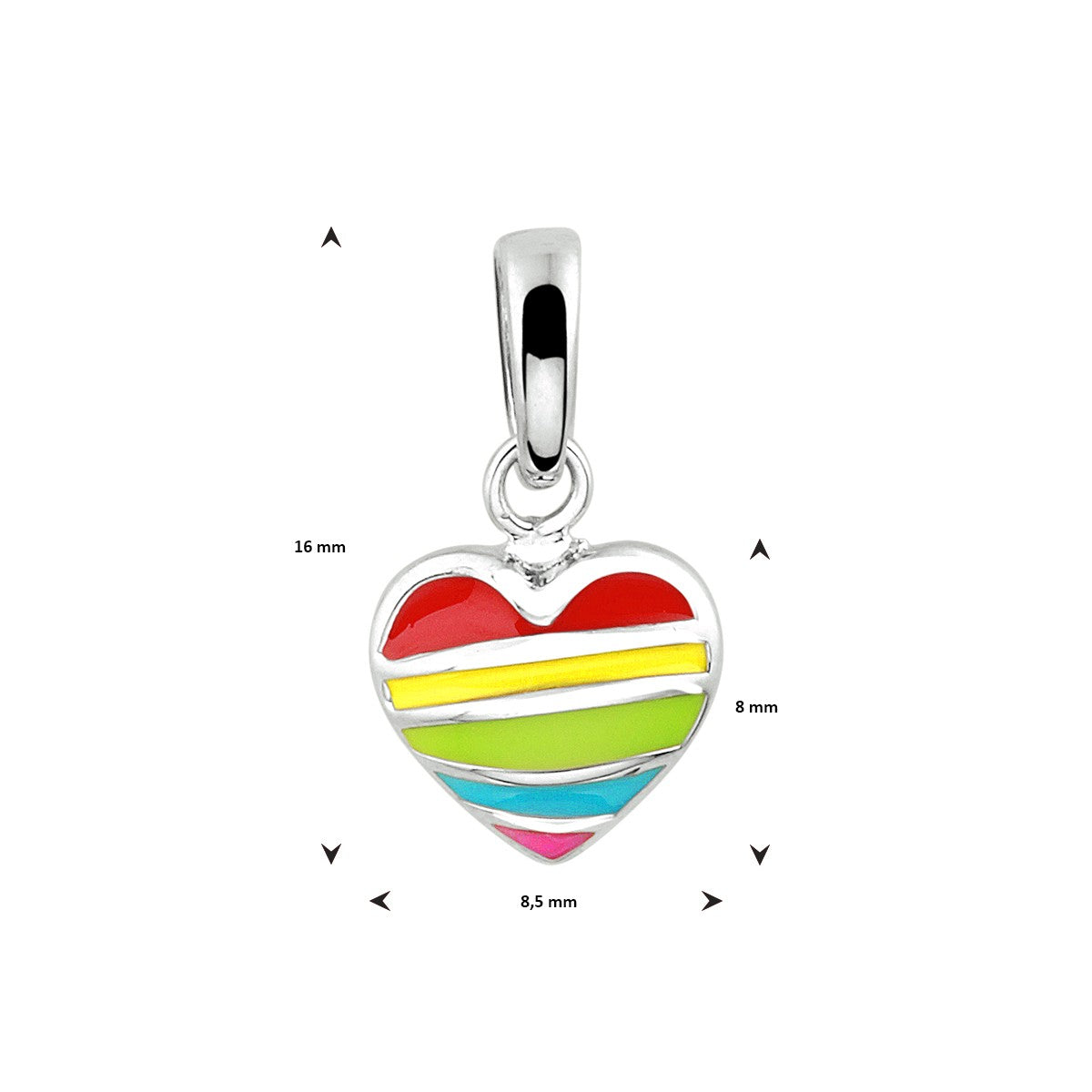 Fantasy Collection Hanger hart emaille zilver