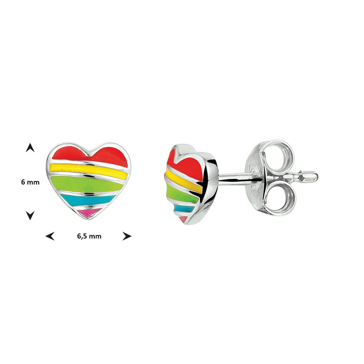 Fantasy Collection Oorbellen hart emaille zilver - PSN1332888