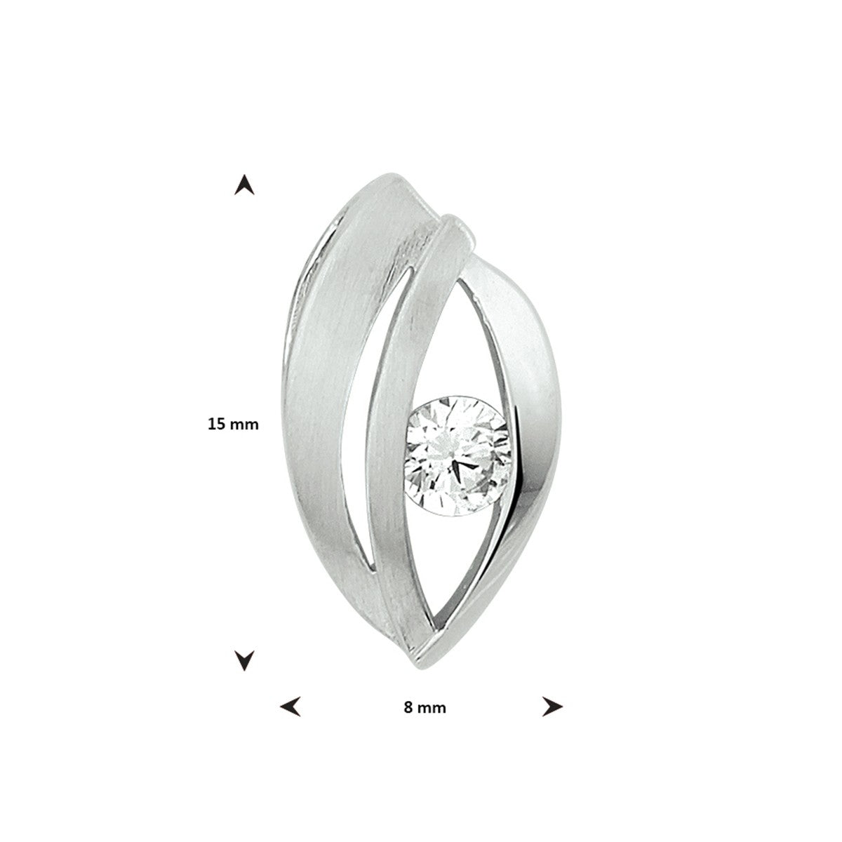 Fantasy Collection Hanger zirkonia poli/mat 15 mm zilver