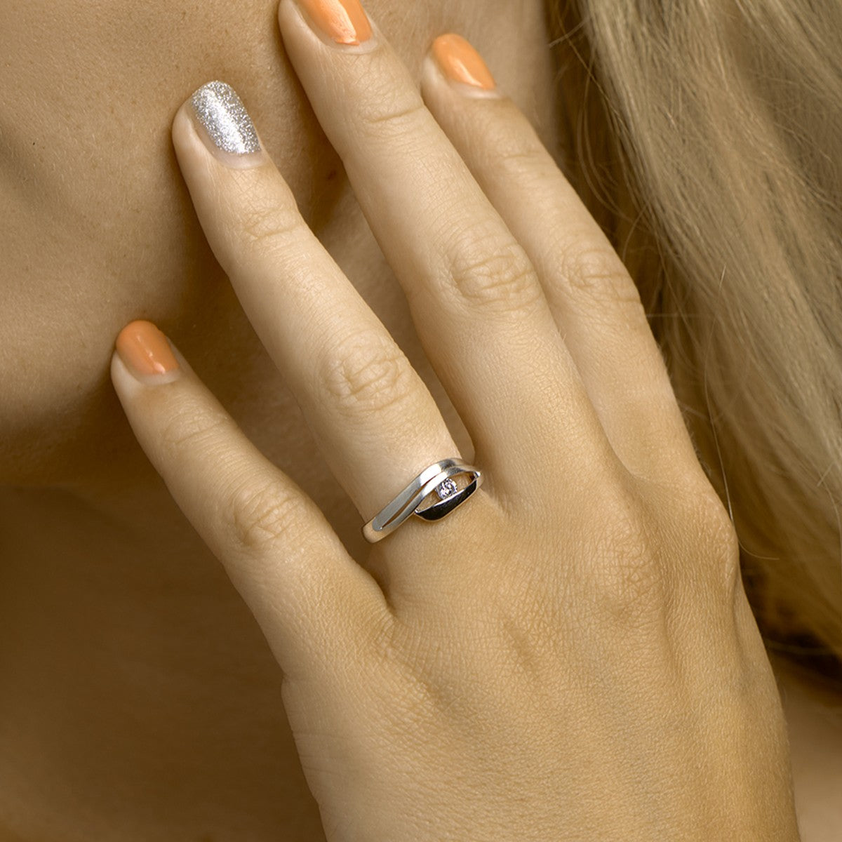 Fantasy Collection Ring zirkonia poli/mat zilver