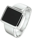 Gerhodineerd Zilver Zegelring Onyx 12 X 10Mm 1332896 - PansiteNederland.nl