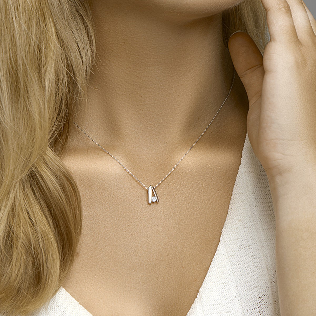 Fantasy Collection Hanger zirkonia poli/mat 12,5 mm zilver