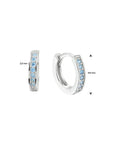 Zilver Gerhodineerd Klapoorringen Blauw Zirkonia 1333000 - PansiteNederland.nl