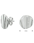 Zilver Gerhodineerd Oorknoppen Rond Zirkonia 1333010 - PansiteNederland.nl