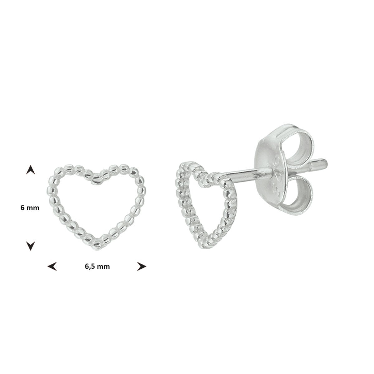 Fantasy Collection Oorbellen hart zilver