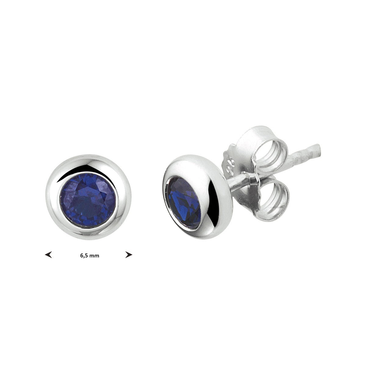 Fantasy Collection Oorbellen blauw zirkonia zilver