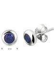 Zilver Gerhodineerd Oorknoppen Blauw Zirkonia 1333030 - PansiteNederland.nl