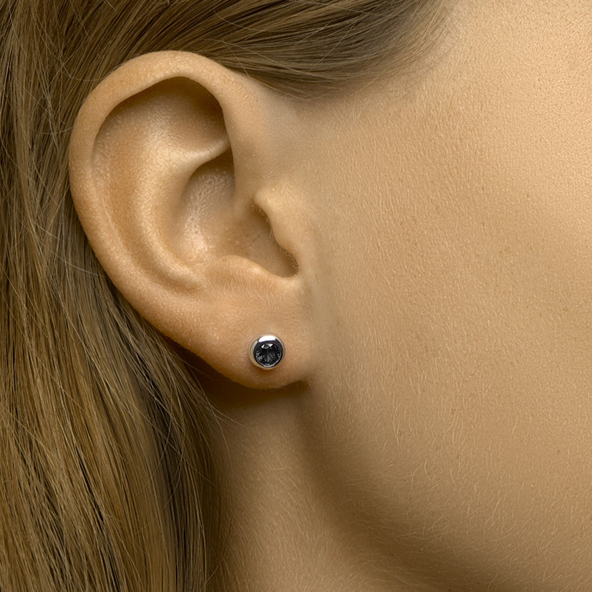 Fantasy Collection Oorbellen zwart zirkonia zilver
