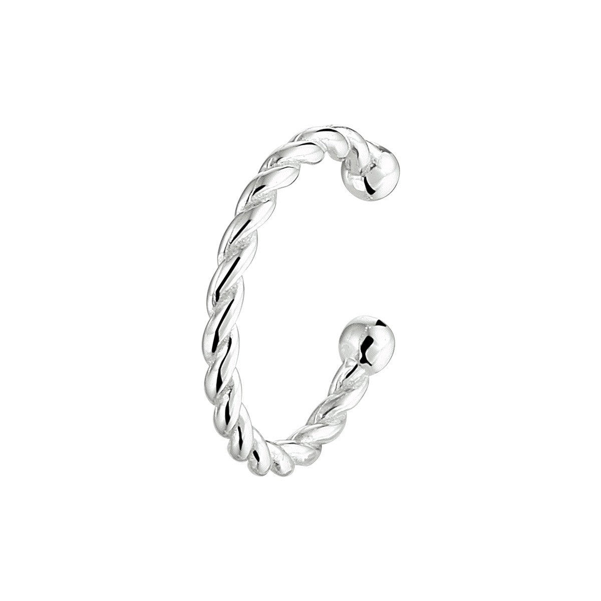 Fantasy Collection Earcuff gedraaid 13 mm zilver oorbellen