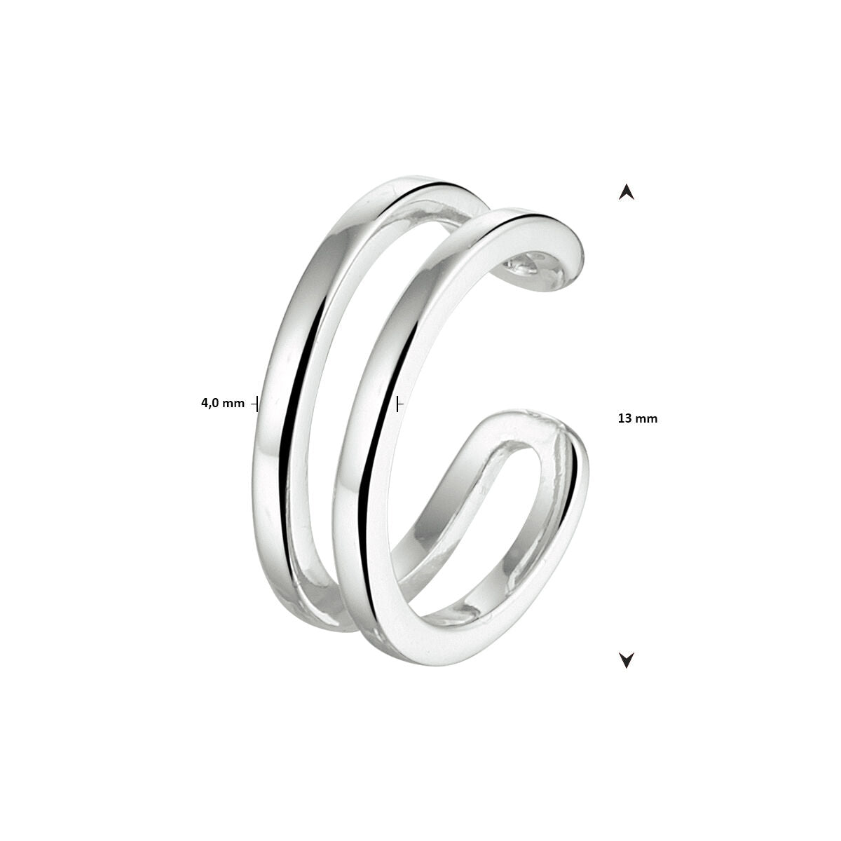Fantasy Collection Earcuff 13 mm zilver oorbellen