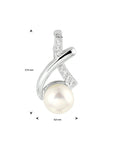 zilver gerhodineerd hanger parel en zirkonia 1333081 - PansiteNederland.nl