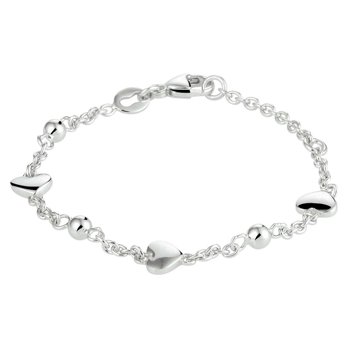 Fantasy Collection Armband hartjes 11 - 13 cm zilver
