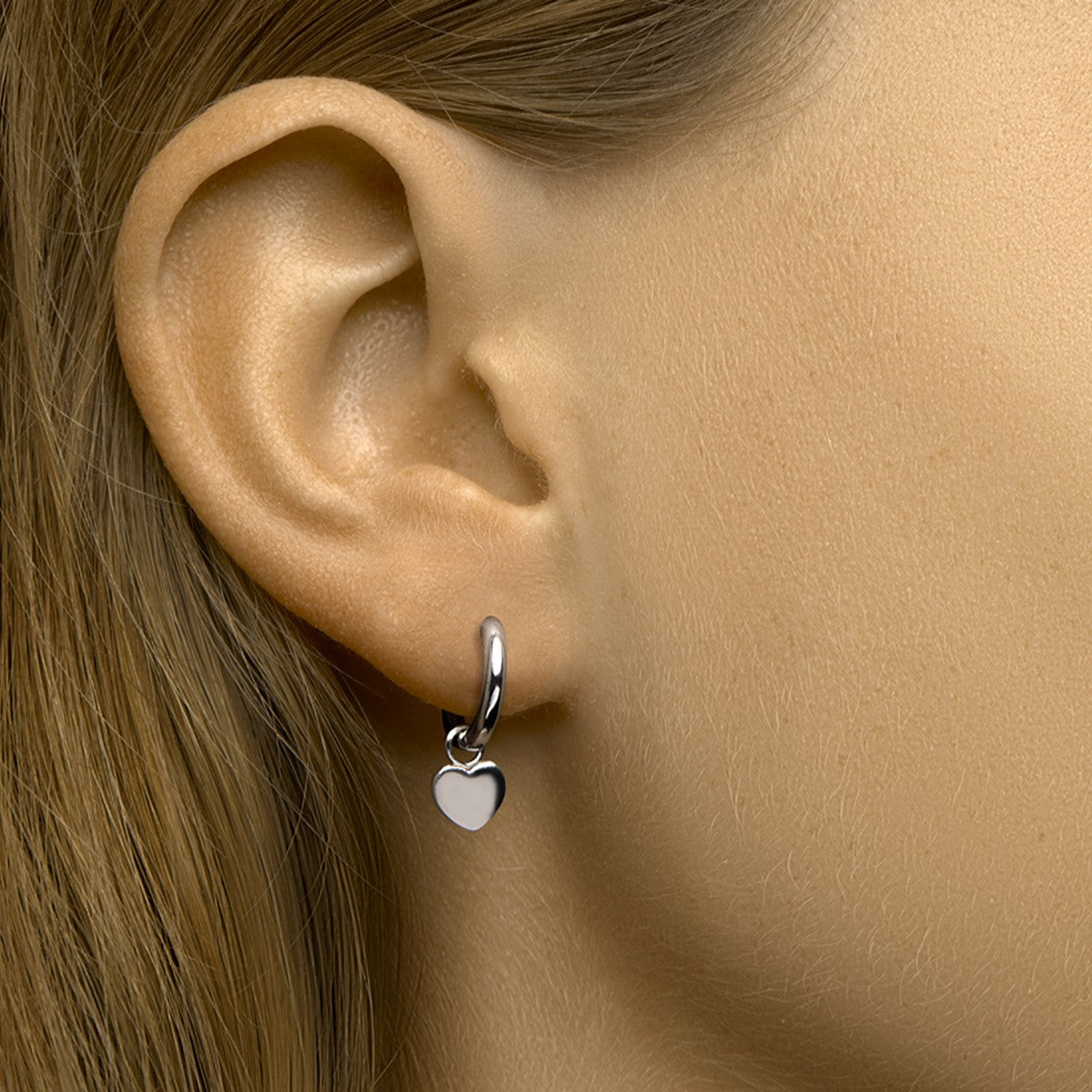 Fantasy Collection Oorbellen hart zilver