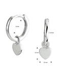 Zilver Gerhodineerd Oorringen Hart 1333084 - PansiteNederland.nl