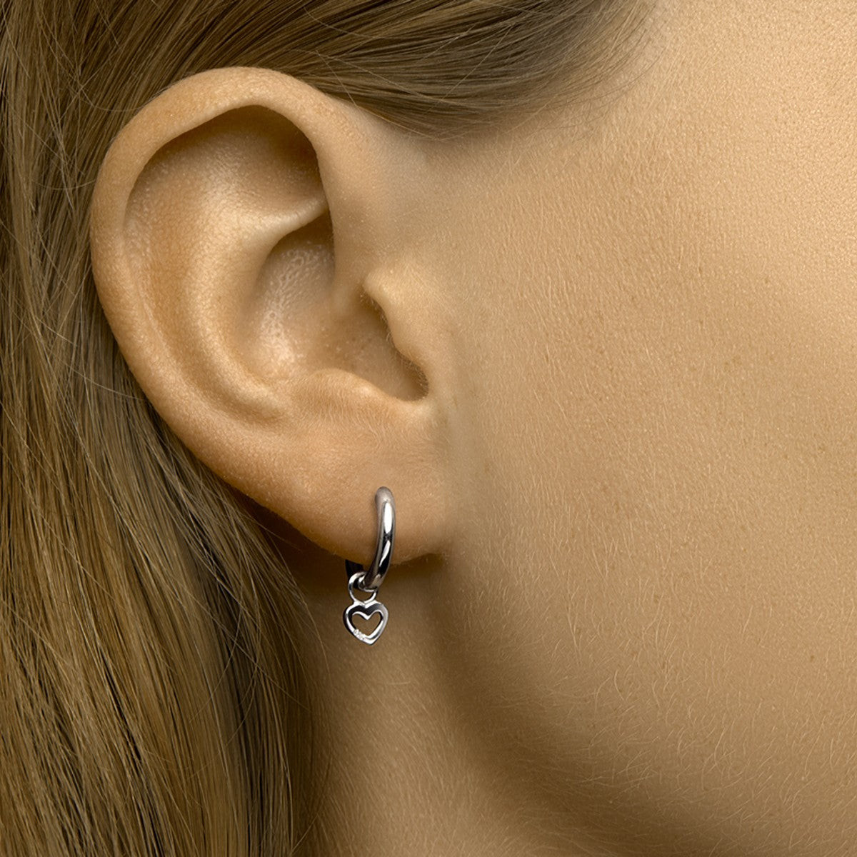 Fantasy Collection Oorbellen hart zilver