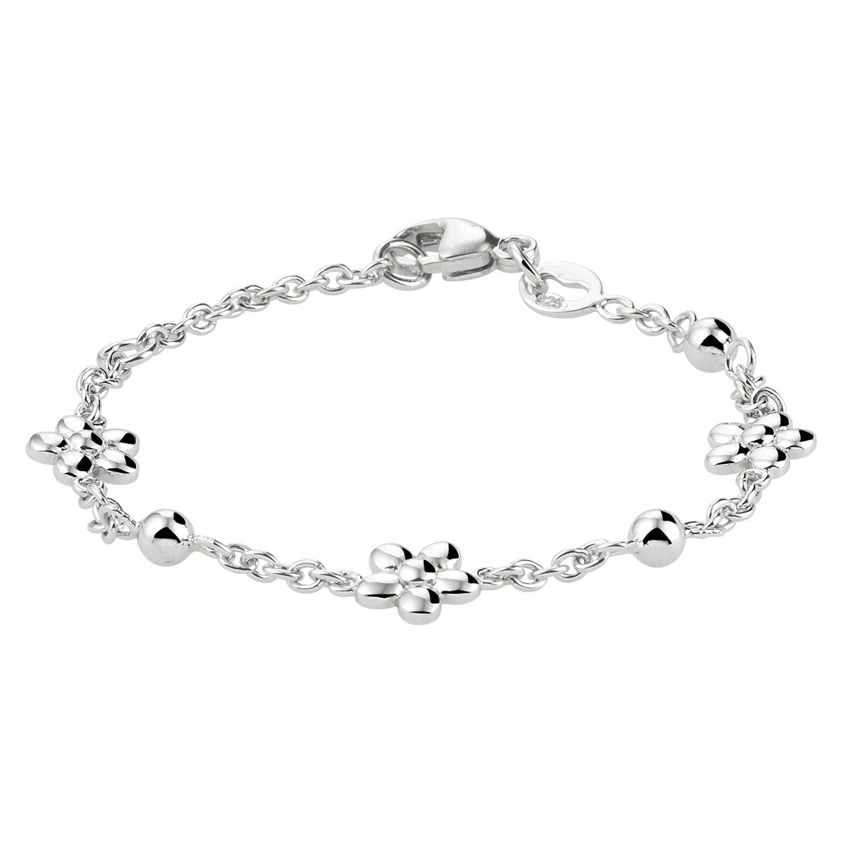 Fantasy Collection Armband bloem 11 - 13 cm zilver