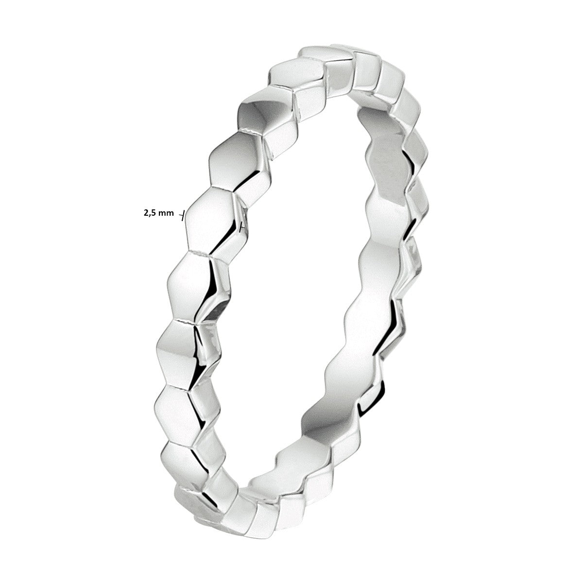 Fantasy Collection Aanschuifring zeshoek zilver