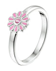 Gerhodineerd Zilver Ring Bloem Roze Met Zirkonia 1333122 - PansiteNederland.nl