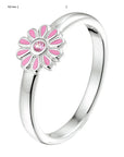Gerhodineerd Zilver Ring Bloem Roze Met Zirkonia 1333122 - PansiteNederland.nl
