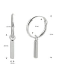 Zilver Gerhodineerd Oorringen Balkje 1333130 - PansiteNederland.nl