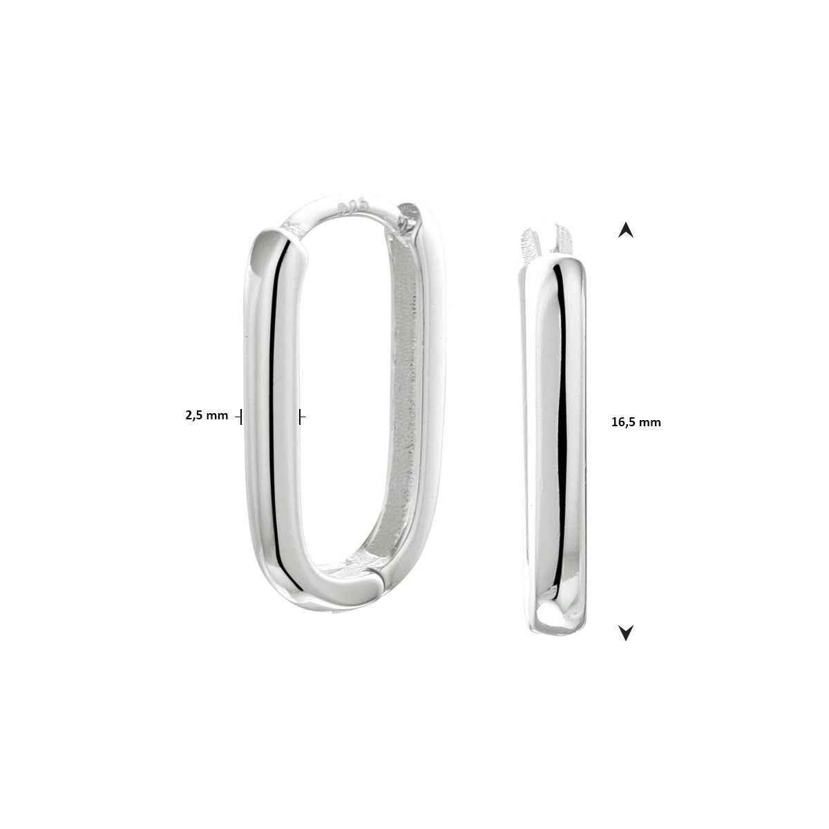 Fantasy Collection Oorbellen paperclip 16,5 mm zilver